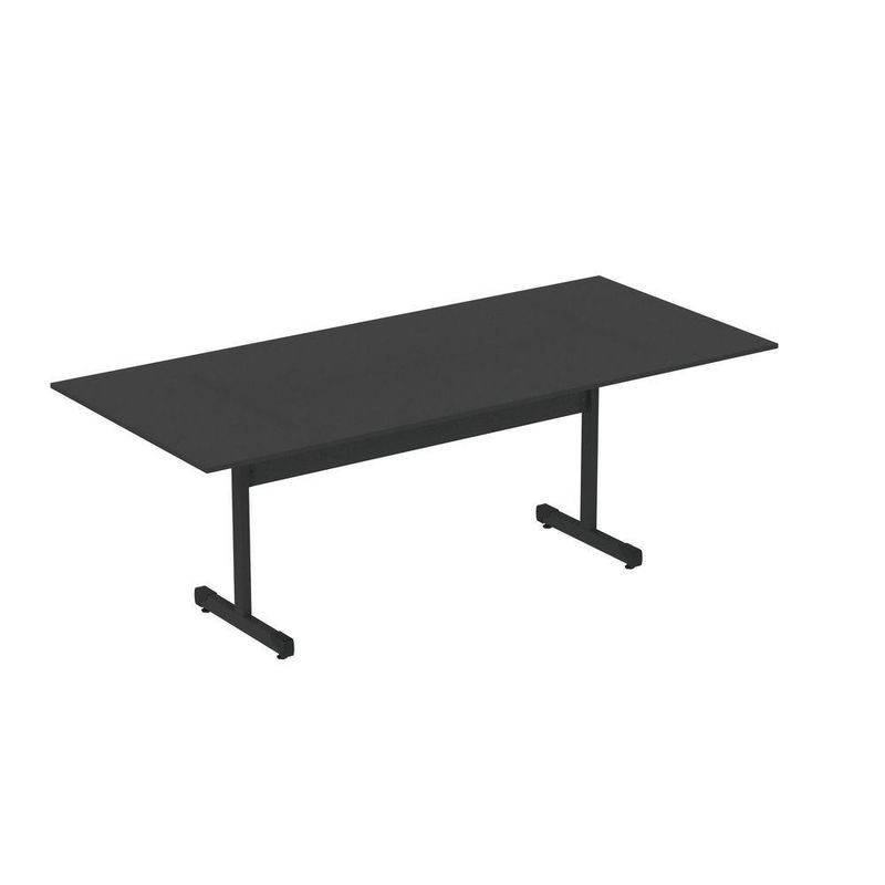Mesa De Reunião 200cm Para Escritório Com Pés Tubulares Em Aço Linha P15