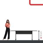 Mesa De Reunião 200cm Para Escritório Com Pés Tubulares Em Aço Linha P15