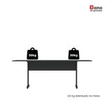 Mesa De Reunião 200cm Para Escritório Com Pés Tubulares Em Aço Linha P15