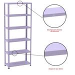 Estante De Estrutura Metálica Com 6 Prateleiras 175cm(a)92acm(l)30cm(p) Sem Reforço Lilas