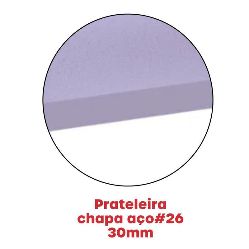 Estante De Estrutura Metálica Com 6 Prateleiras 175cm(a)92acm(l)30cm(p) Sem Reforço Lilas