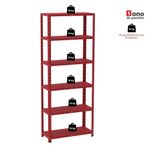 Estante De Estrutura Metálica Com 6 Prateleiras 175cm(a)92acm(l)40cm(p) Com Reforço Vermelho
