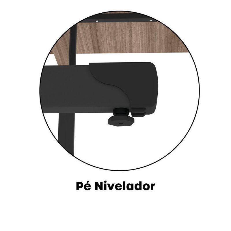 Mesa De Reunião 200cm Para Escritório Com Pés Tubulares Em Aço Linha P15