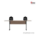 Mesa De Reunião 200cm Para Escritório Com Pés Tubulares Em Aço Linha P15