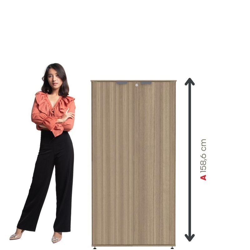 Armário Alto Para Escritório 2 Portas Com Chave 160cm Linha P15