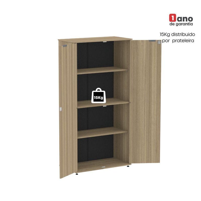 Armário Alto Para Escritório 2 Portas Com Chave 160cm Linha P15