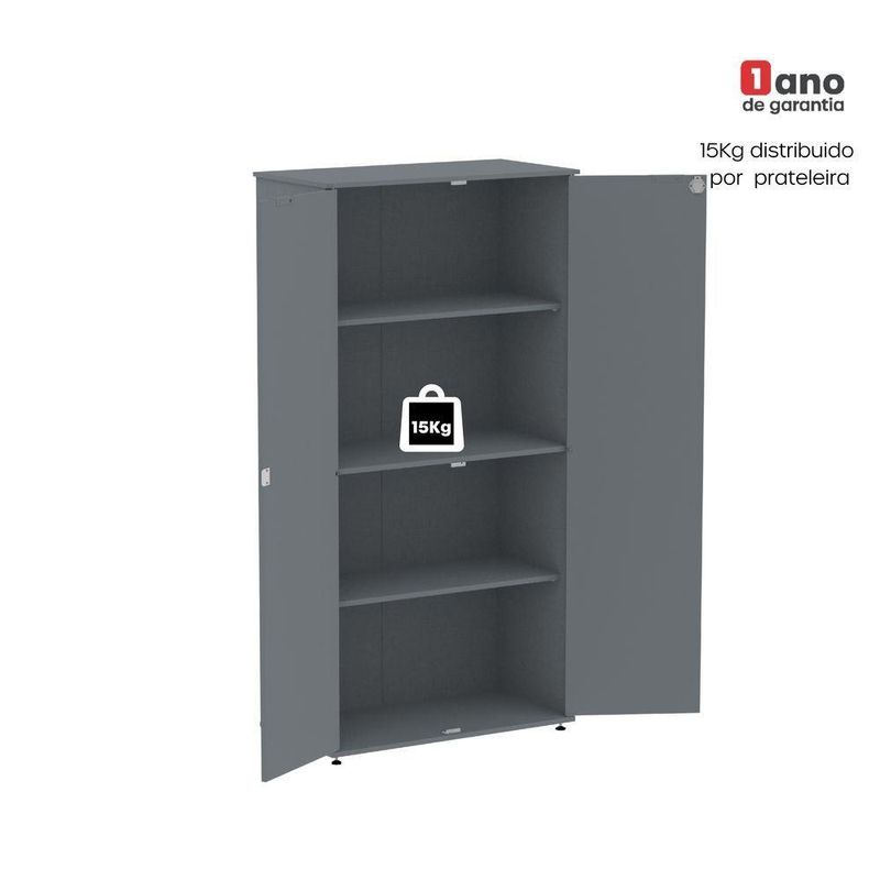 Armário Alto Para Escritório 2 Portas Com Chave 160cm Linha P15