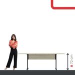 Mesa De Reunião 200cm Para Escritório Com Pés Tubulares Em Aço Linha P15