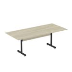 Mesa De Reunião 200cm Para Escritório Com Pés Tubulares Em Aço Linha P15