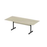 Mesa De Reunião 200cm Para Escritório Com Pés Tubulares Em Aço Linha P15