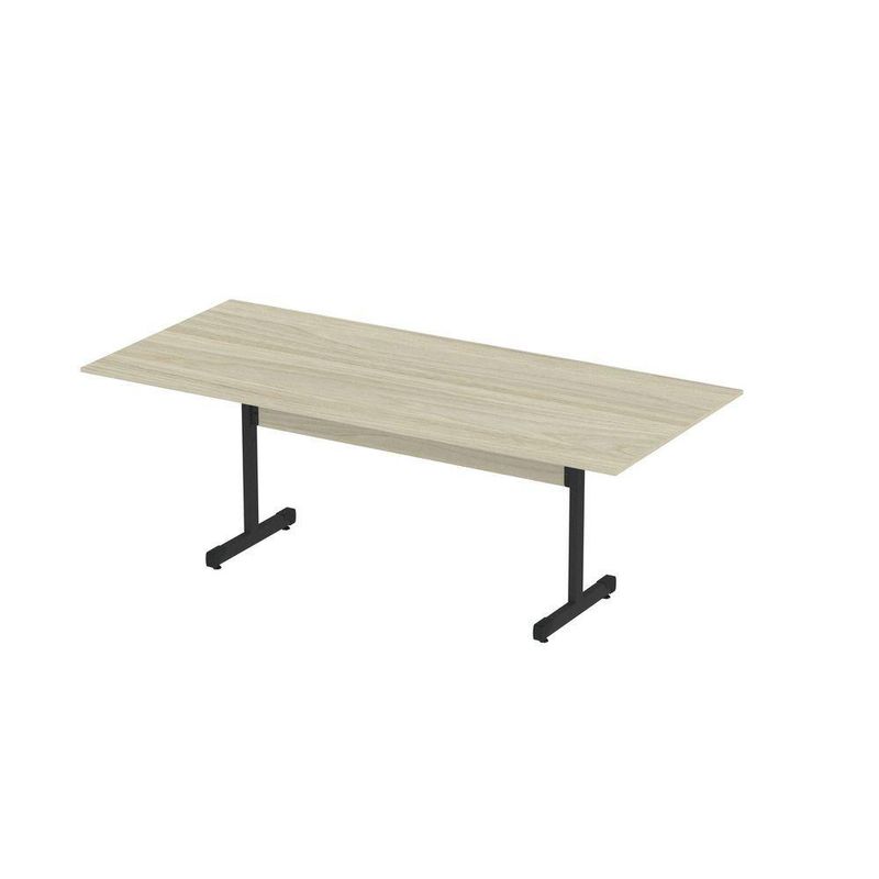 Mesa De Reunião 200cm Para Escritório Com Pés Tubulares Em Aço Linha P15