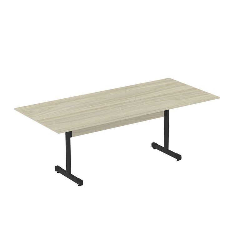 Mesa De Reunião 200cm Para Escritório Com Pés Tubulares Em Aço Linha P15