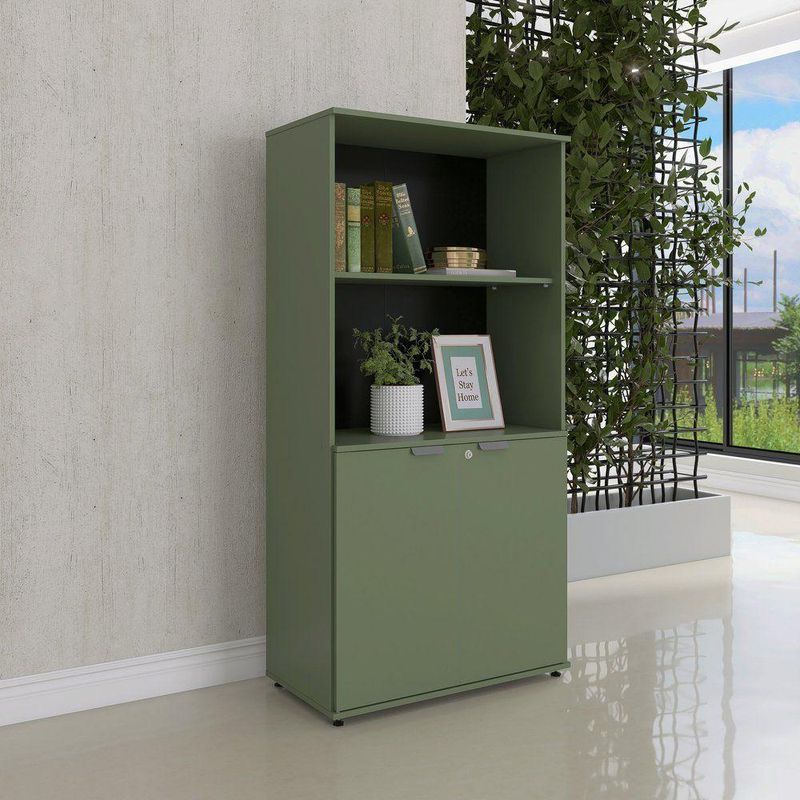 Armário Misto Para Escritório 2 Portas Com Chave 160cm Linha P15