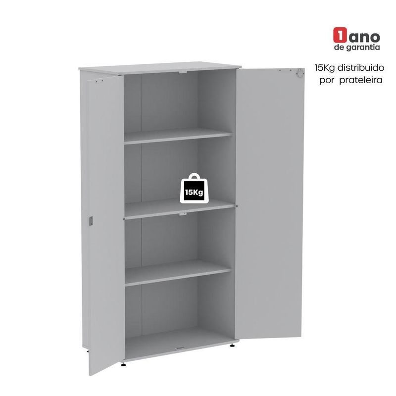 Armário Alto Para Escritório 2 Portas Com Chave 160cm Linha P15