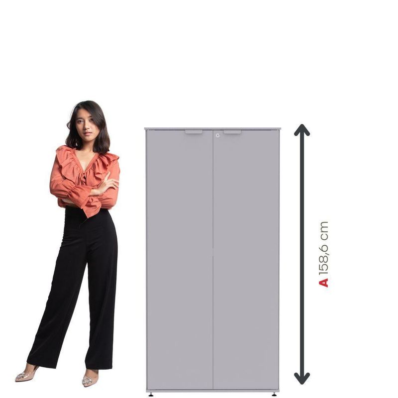 Armário Alto Para Escritório 2 Portas Com Chave 160cm Linha P15