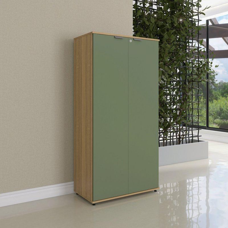 Armário Alto Para Escritório 2 Portas Com Chave 160cm Linha P15