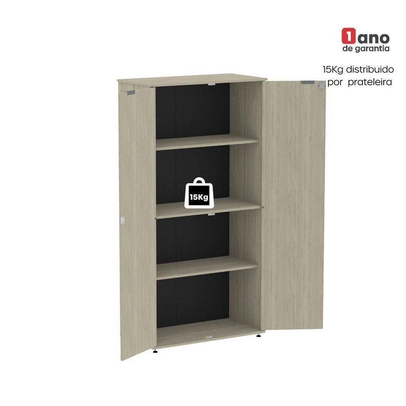 Armário Alto Para Escritório 2 Portas Com Chave 160cm Linha P15