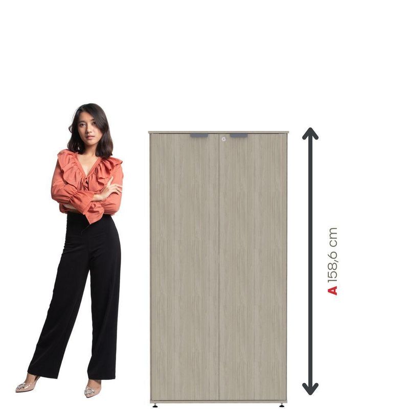 Armário Alto Para Escritório 2 Portas Com Chave 160cm Linha P15