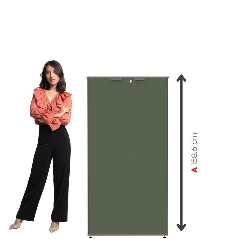 Armário Alto Para Escritório 2 Portas Com Chave 160cm Linha P15