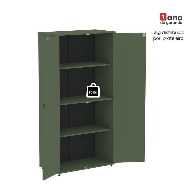 Armário Alto Para Escritório 2 Portas Com Chave 160cm Linha P15