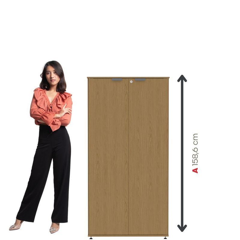 Armário Alto Para Escritório 2 Portas Com Chave 160cm Linha P15