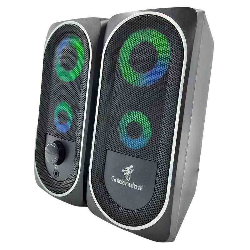 Caixa De Som Potente Para Computador Pc Subwoofer Led Rgb