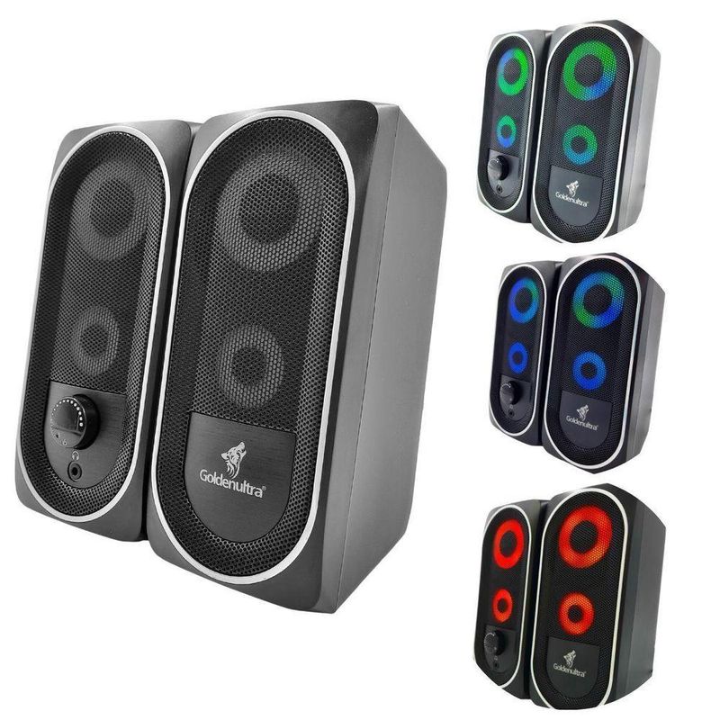 Caixa De Som Potente Para Computador Pc Subwoofer Led Rgb