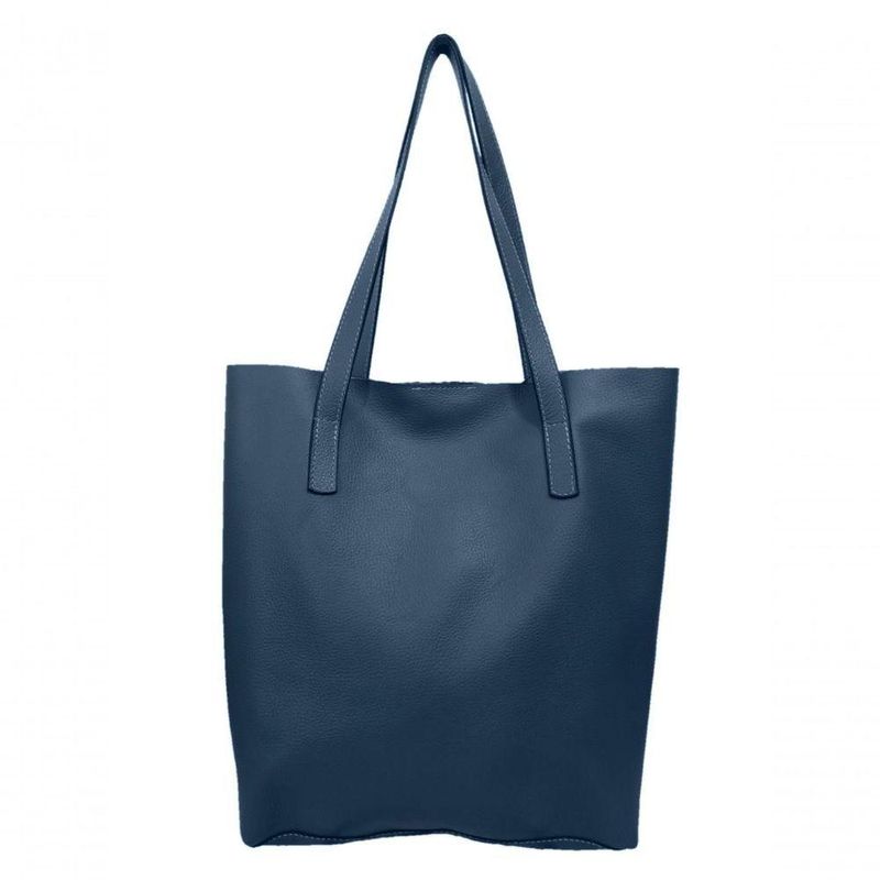 Kit Bolsa Boho Sacola E Necesseire Topgrife Couro Cor Azul Marinho Tamanho único