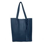 Kit Bolsa Boho Sacola E Necesseire Topgrife Couro Cor Azul Marinho Tamanho único
