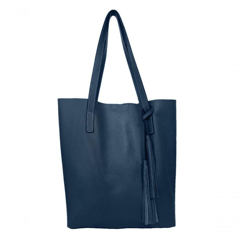 Kit Bolsa Boho Sacola E Necesseire Topgrife Couro Cor Azul Marinho Tamanho único