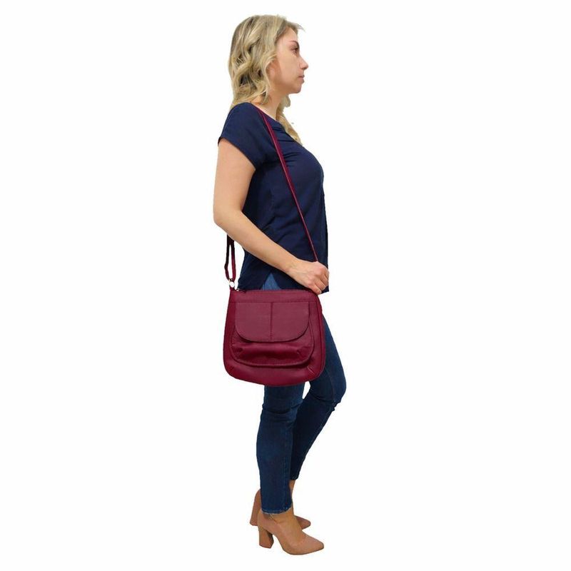 Kit Bolsa E Porta Cartões Topgrife Couro Legítimo Cor Bordô Tamanho único