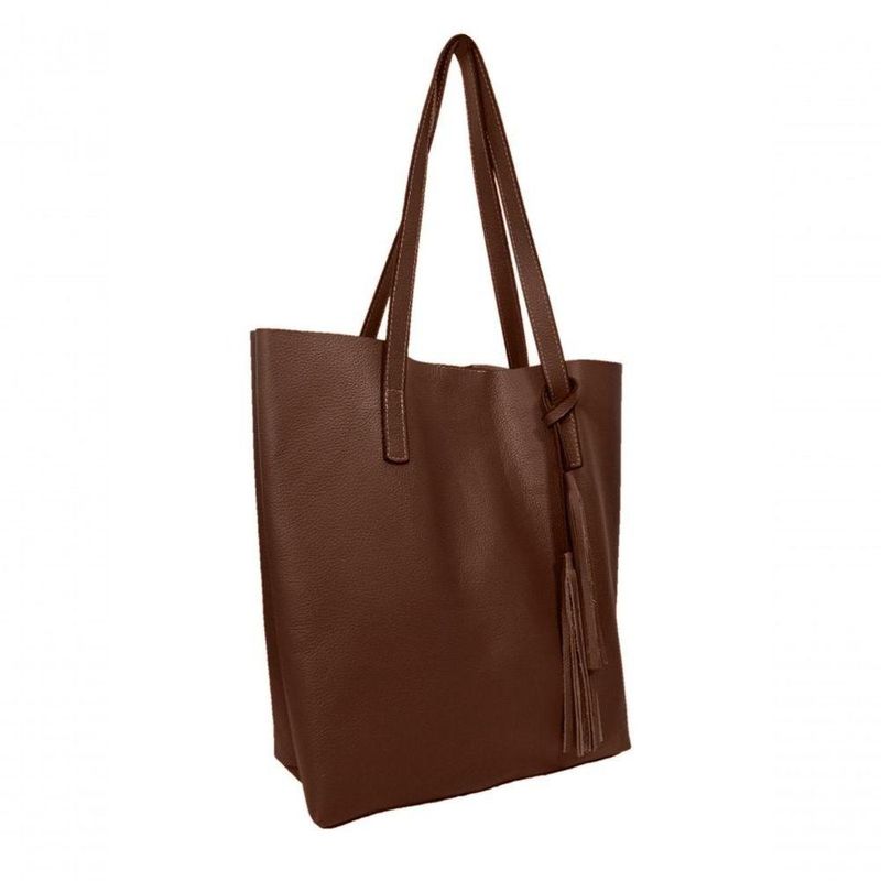 Kit Bolsa Boho Sacola E Necesseire Topgrife Couro Cor Marrom Tamanho único
