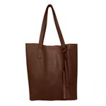 Kit Bolsa Boho Sacola E Necesseire Topgrife Couro Cor Marrom Tamanho único