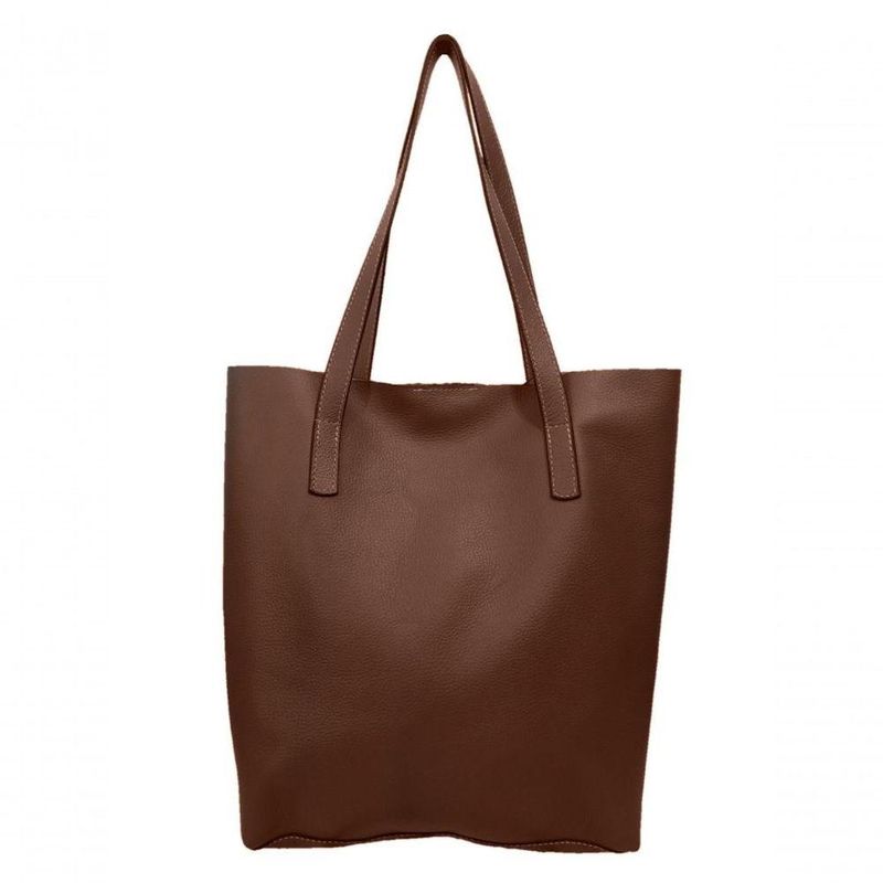 Kit Bolsa Boho Sacola E Necesseire Topgrife Couro Cor Marrom Tamanho único
