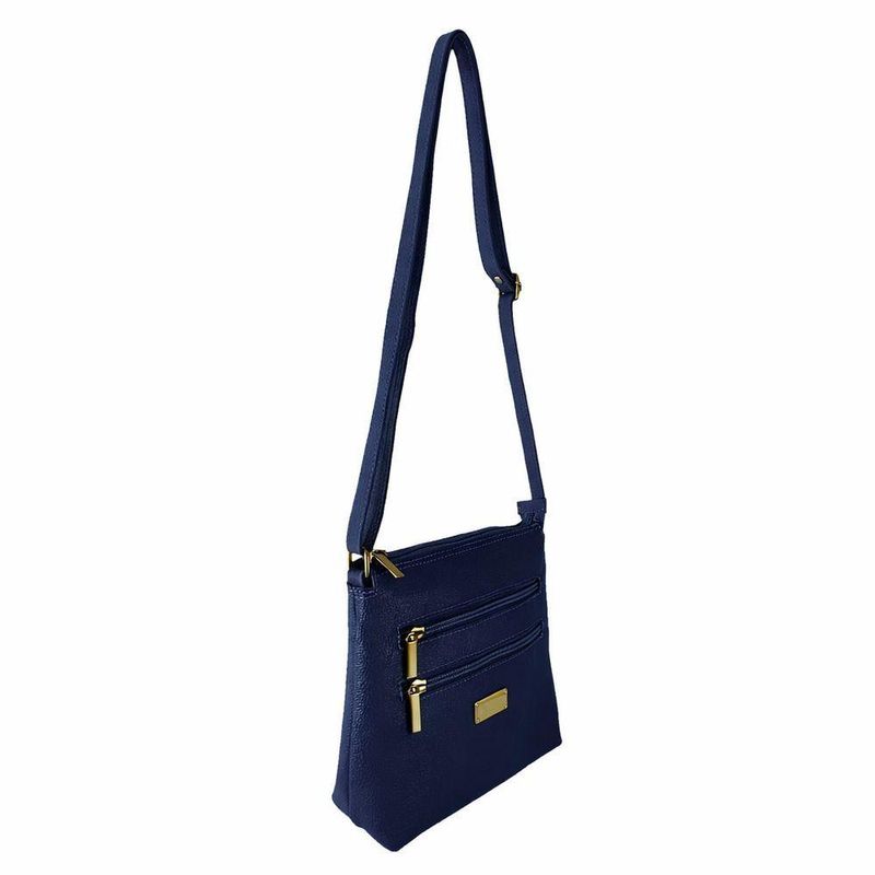 Kit Bolsa E Porta Oculos Direto De Fábrica Topgrife Atacado Couro Cor Azul Marinho Tamanho único