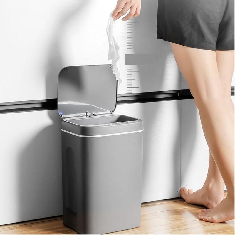 Lixeira Automatica Cesto Lixo Inteligente Smart Sensor Cozinha Banheiro Grande 12 Litros Cinza