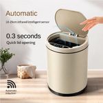Lixeira Automatica Cesto Lixo Sensor Grande 8 Litros Inteligente Luxo Champagne Ouro Recarregavel