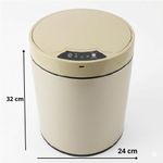 Lixeira Automatica Cesto Lixo Sensor Grande 8 Litros Inteligente Luxo Champagne Ouro Recarregavel
