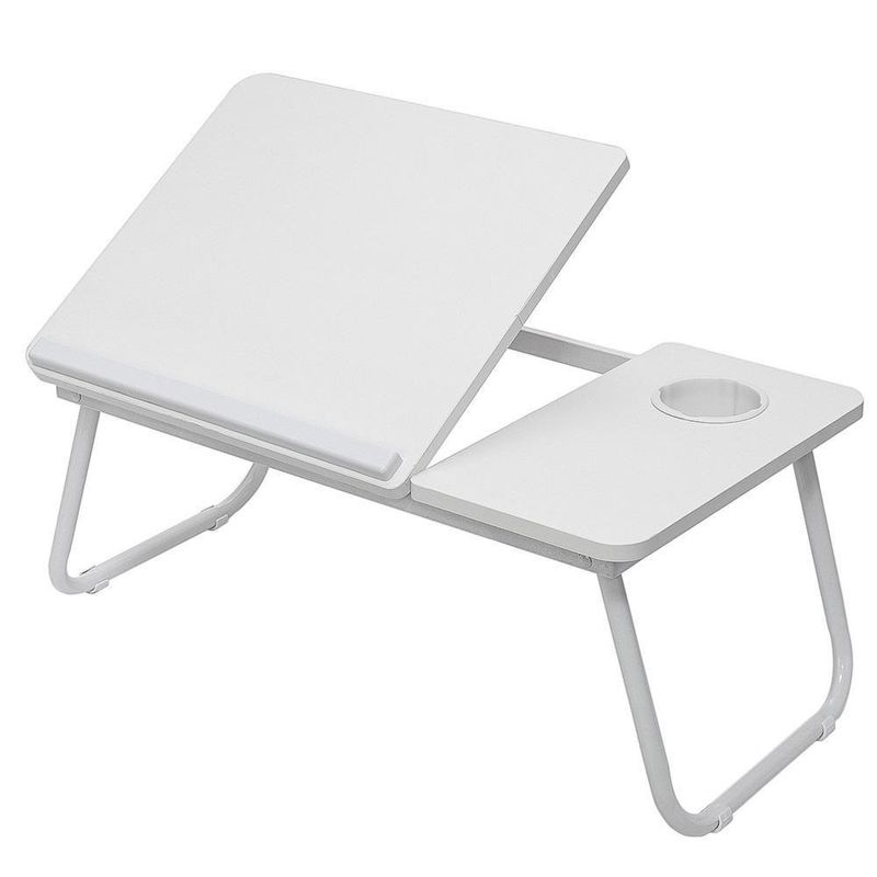 Suporte Para Notebook Mesa Em Madeira Cama Ajustavel Multifuncional Branca