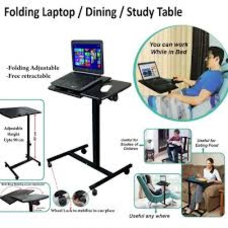 Mesa Notebook Multiuso Suporte De Luxo Com Ajuste De Altura E Inclinação Ergonomica Cama Sofa Preto