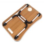 Mesa Notebook Dobravel Home Office Bandeja Sofa Cama Multiuso Suporte Porta Copo Rosa