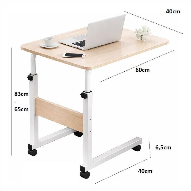 Mesa Multiuso Notebook Ajustavel Cafe Sofa Cama Com Rodas Computador Home Office Computador