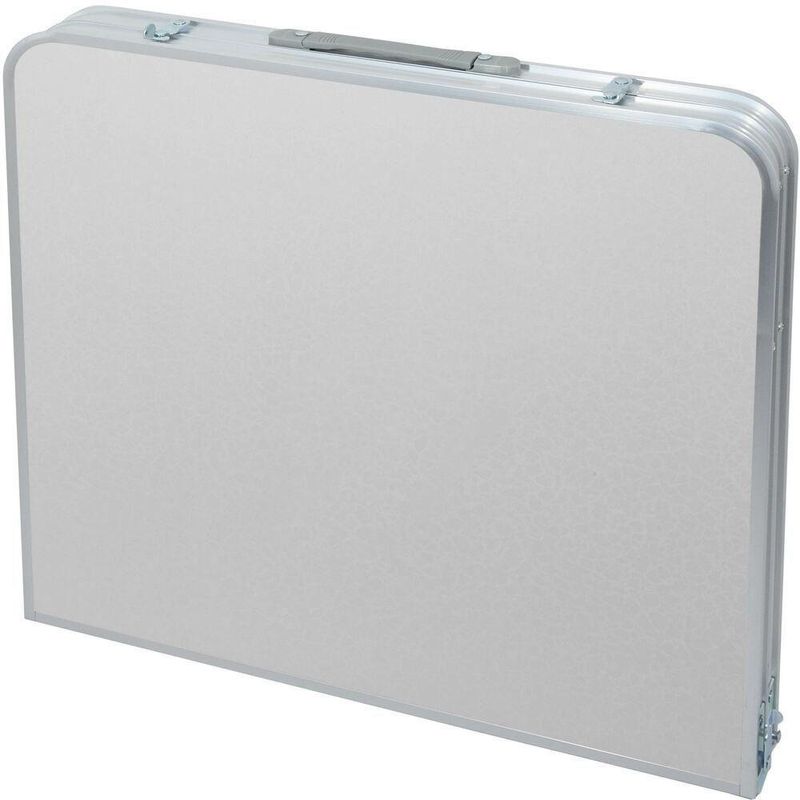 Mesa Maleta Dobravel Em Aluminio Com 4 Cadeiras Portatil 120x60cm Altura Ajustavel