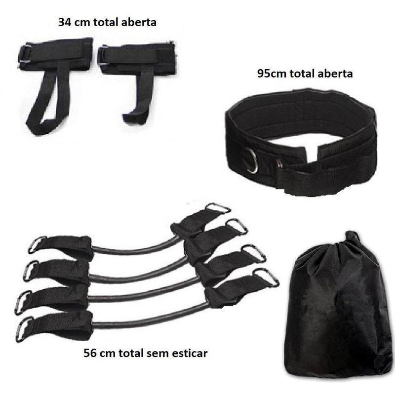Kit Elastico Treino Perna Corrida Salto Academia Em Casa
