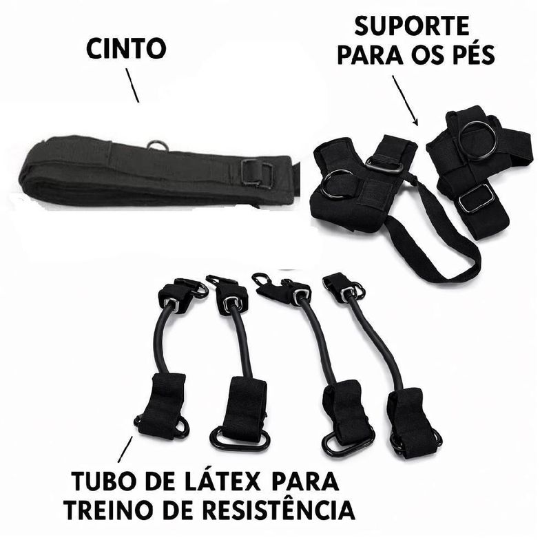 Kit Elastico Treino Perna Corrida Salto Academia Em Casa