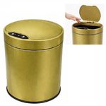 Lixeira Automatica Ouro 8 Litros Sensor Inteligente Inox Amarelo