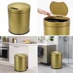 Lixeira Automatica Ouro 8 Litros Sensor Inteligente Inox Amarelo