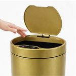 Lixeira Automatica Ouro 8 Litros Sensor Inteligente Inox Amarelo