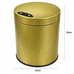 Lixeira Automatica Ouro 8 Litros Sensor Inteligente Inox Amarelo