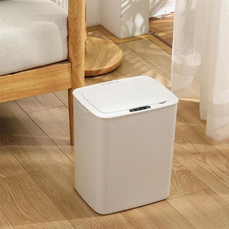 Lixeira Automatica 14l Cesto De Lixo Com Sensor Inteligente Branca